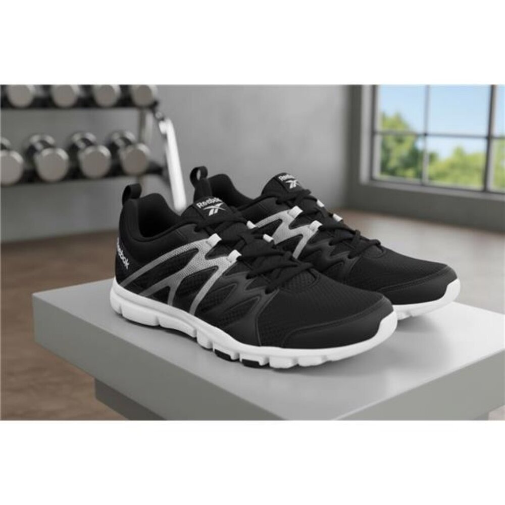 Reebok Flexagon Training Shoes Mens Size 10 Black White Athletic Sneakers